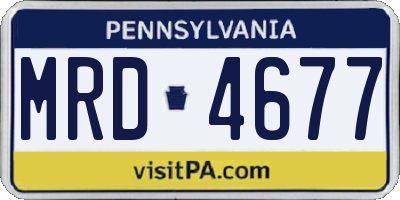 PA license plate MRD4677