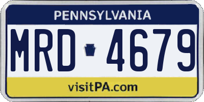 PA license plate MRD4679