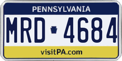 PA license plate MRD4684