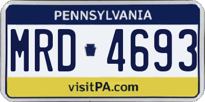 PA license plate MRD4693