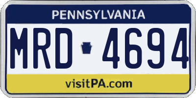 PA license plate MRD4694