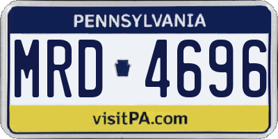 PA license plate MRD4696