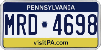 PA license plate MRD4698
