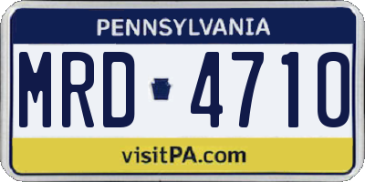 PA license plate MRD4710