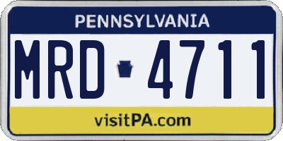 PA license plate MRD4711