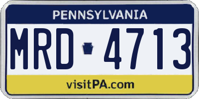PA license plate MRD4713