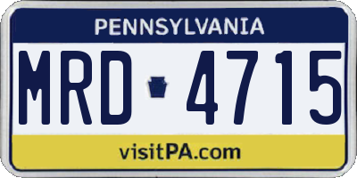 PA license plate MRD4715