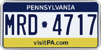 PA license plate MRD4717