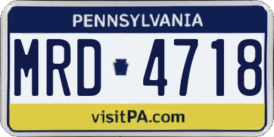 PA license plate MRD4718