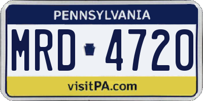 PA license plate MRD4720