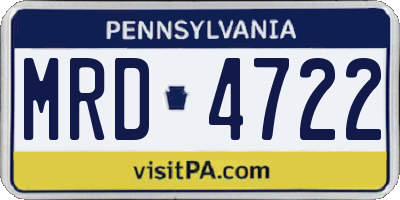 PA license plate MRD4722
