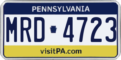 PA license plate MRD4723