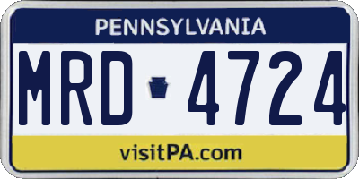 PA license plate MRD4724