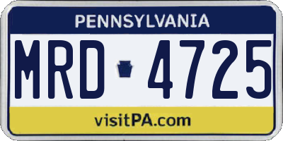PA license plate MRD4725