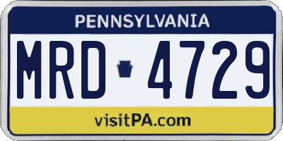 PA license plate MRD4729