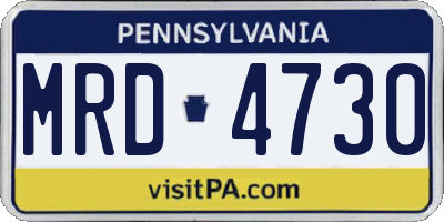 PA license plate MRD4730