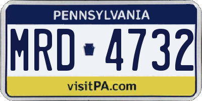 PA license plate MRD4732