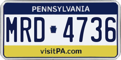 PA license plate MRD4736