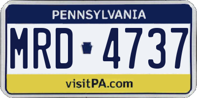 PA license plate MRD4737