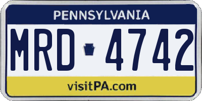 PA license plate MRD4742