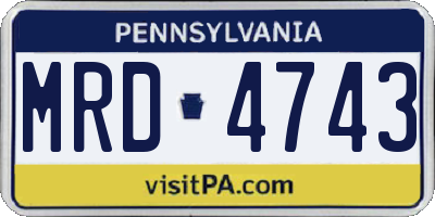 PA license plate MRD4743