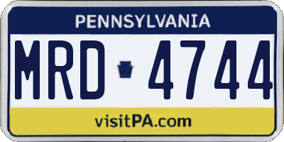 PA license plate MRD4744