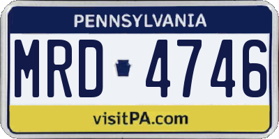 PA license plate MRD4746