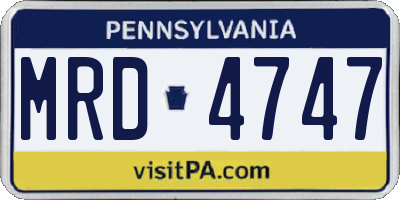 PA license plate MRD4747