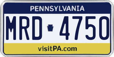 PA license plate MRD4750