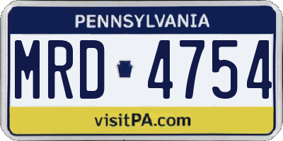 PA license plate MRD4754