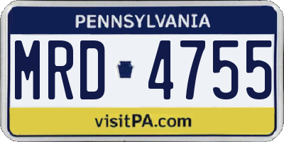 PA license plate MRD4755
