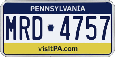 PA license plate MRD4757