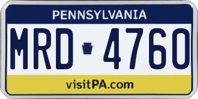 PA license plate MRD4760