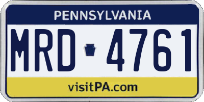 PA license plate MRD4761