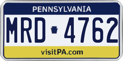 PA license plate MRD4762