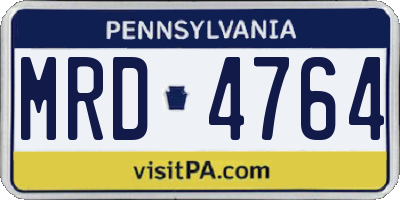 PA license plate MRD4764