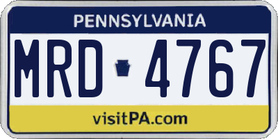 PA license plate MRD4767