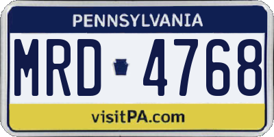 PA license plate MRD4768