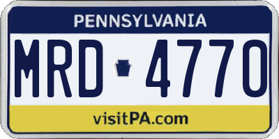 PA license plate MRD4770
