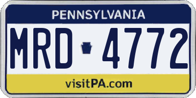 PA license plate MRD4772