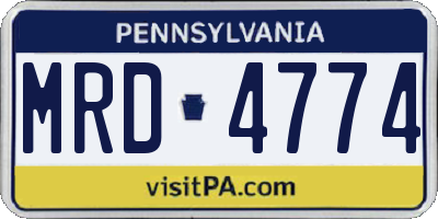 PA license plate MRD4774