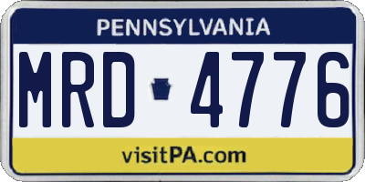 PA license plate MRD4776