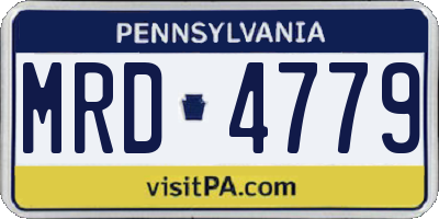 PA license plate MRD4779