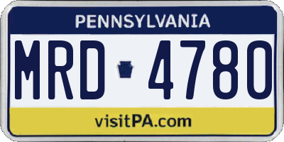 PA license plate MRD4780