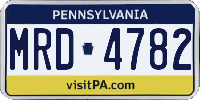 PA license plate MRD4782