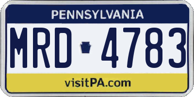 PA license plate MRD4783