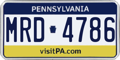 PA license plate MRD4786