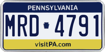 PA license plate MRD4791