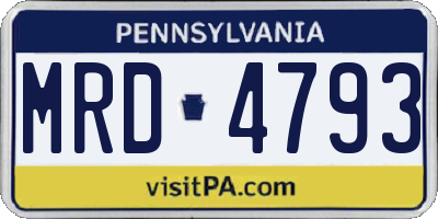 PA license plate MRD4793