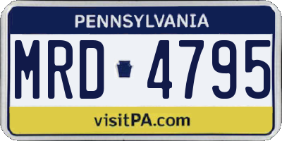 PA license plate MRD4795